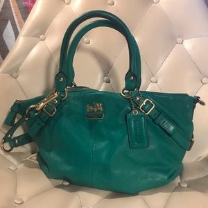 COACH --  Emerald Green Leather Handbag Purse
